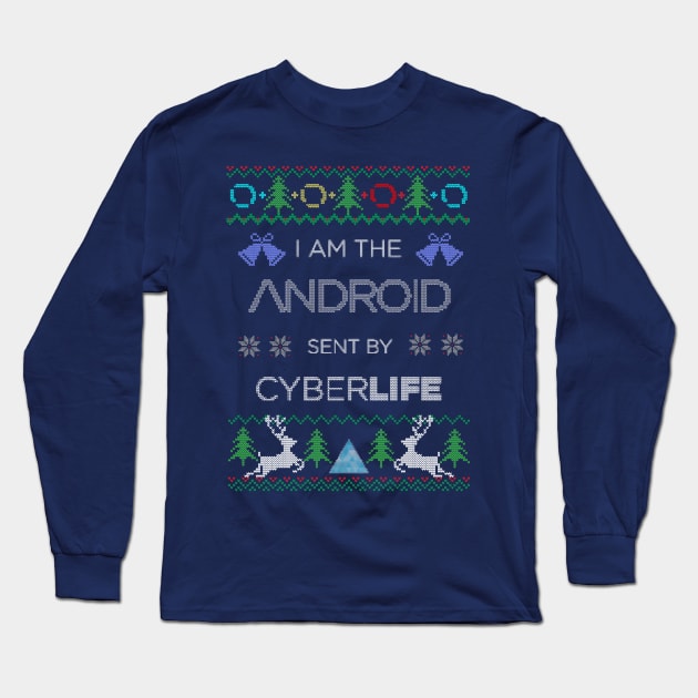 Detroit Become Human Ugly Christmas Sweater Long Sleeve T-Shirt by bansheeinspace